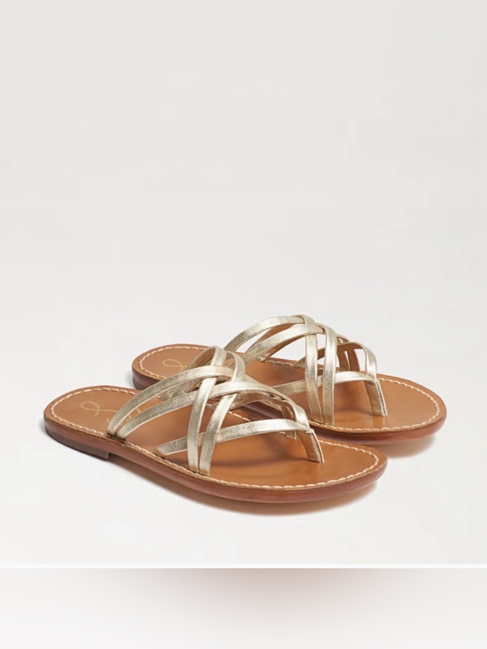 Sam Edelman MARINA Metallic Gold Strappy Toe-Loop Sandals - NWT and in box